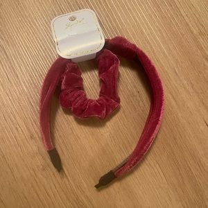 Pink Velvet Headband set